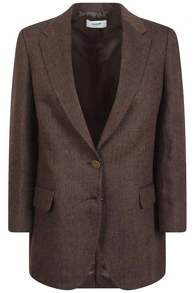 Saulina Saulina Single-Breasted Linen Blazer