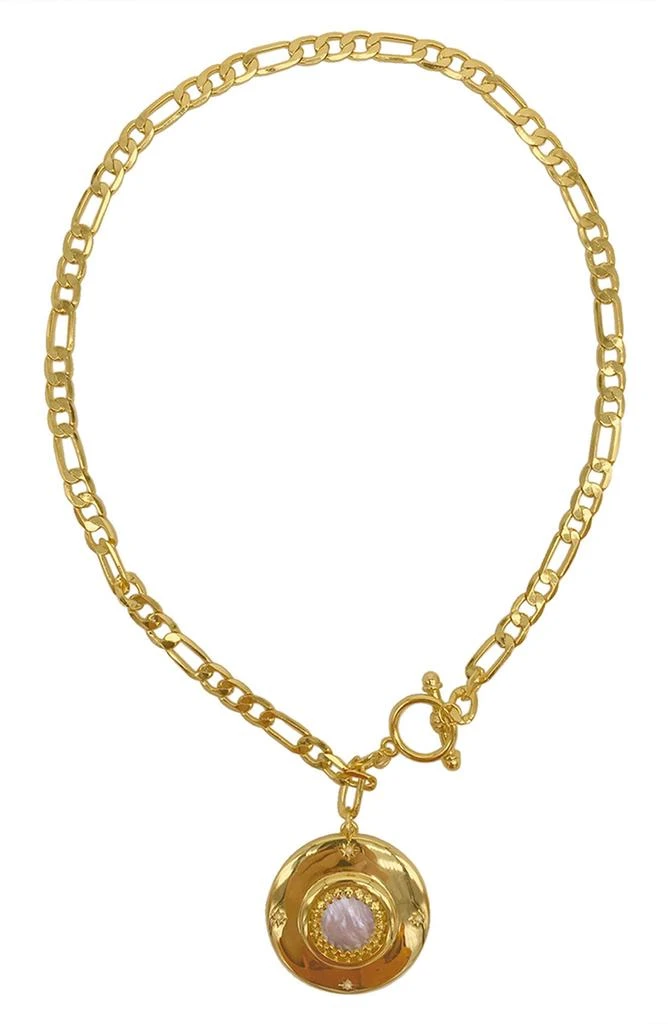 ADORNIA Mother of Pearl Pendant Toggle Necklace
