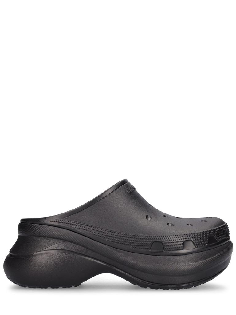 BALENCIAGA 85mm Crocs Rubber Pool Mules