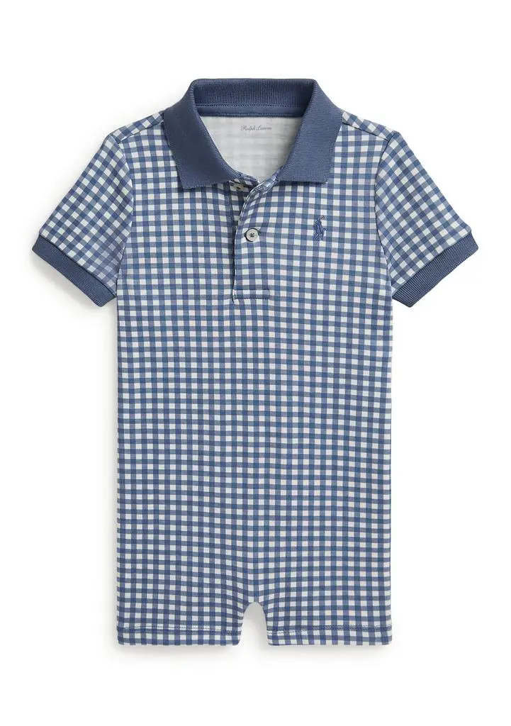 Ralph Lauren Baby Boys Gingham Soft Cotton Polo Shortall