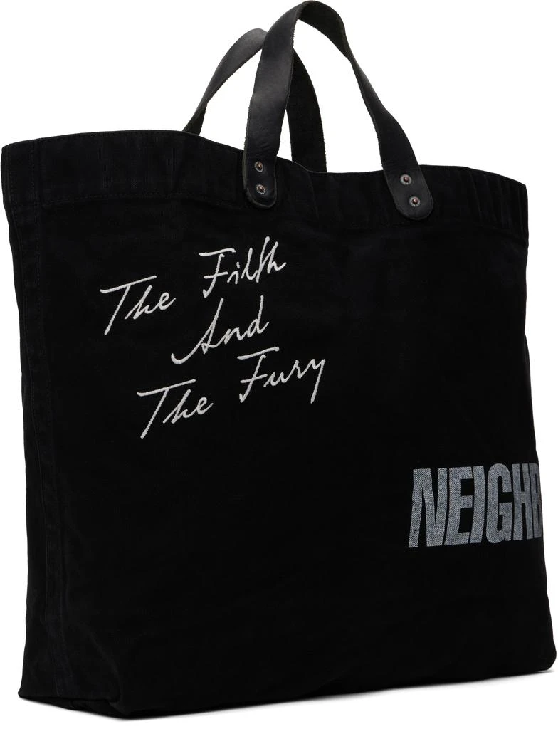 NEIGHBORHOOD Black Washed Canvas Tote 2