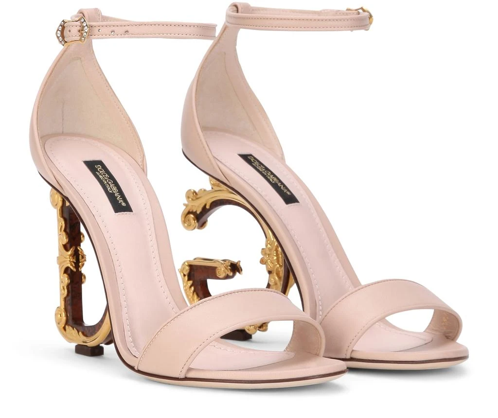 Dolce & Gabbana Nappa leather sandals with baroque D & G heel 3