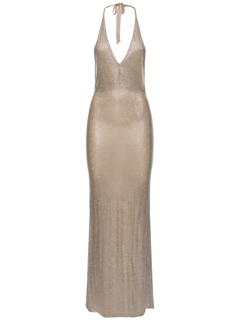 GIUSEPPE DI MORABITO Embellished Halter Neck Long Dress