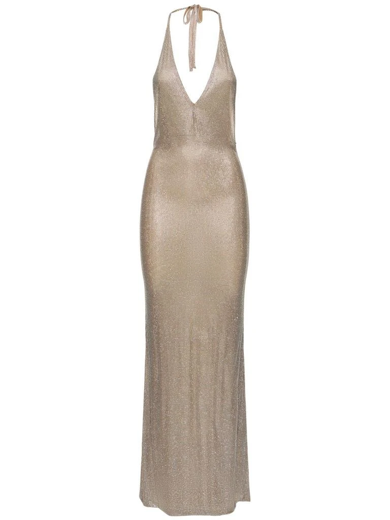 GIUSEPPE DI MORABITO Embellished Halter Neck Long Dress 1