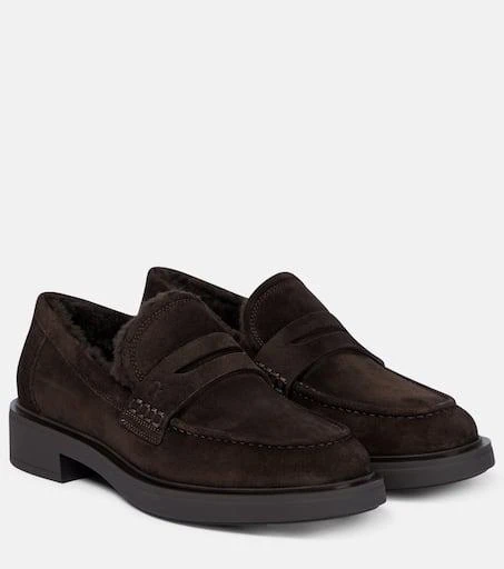 Gianvito Rossi Harris shearling-lined suede loafers 1