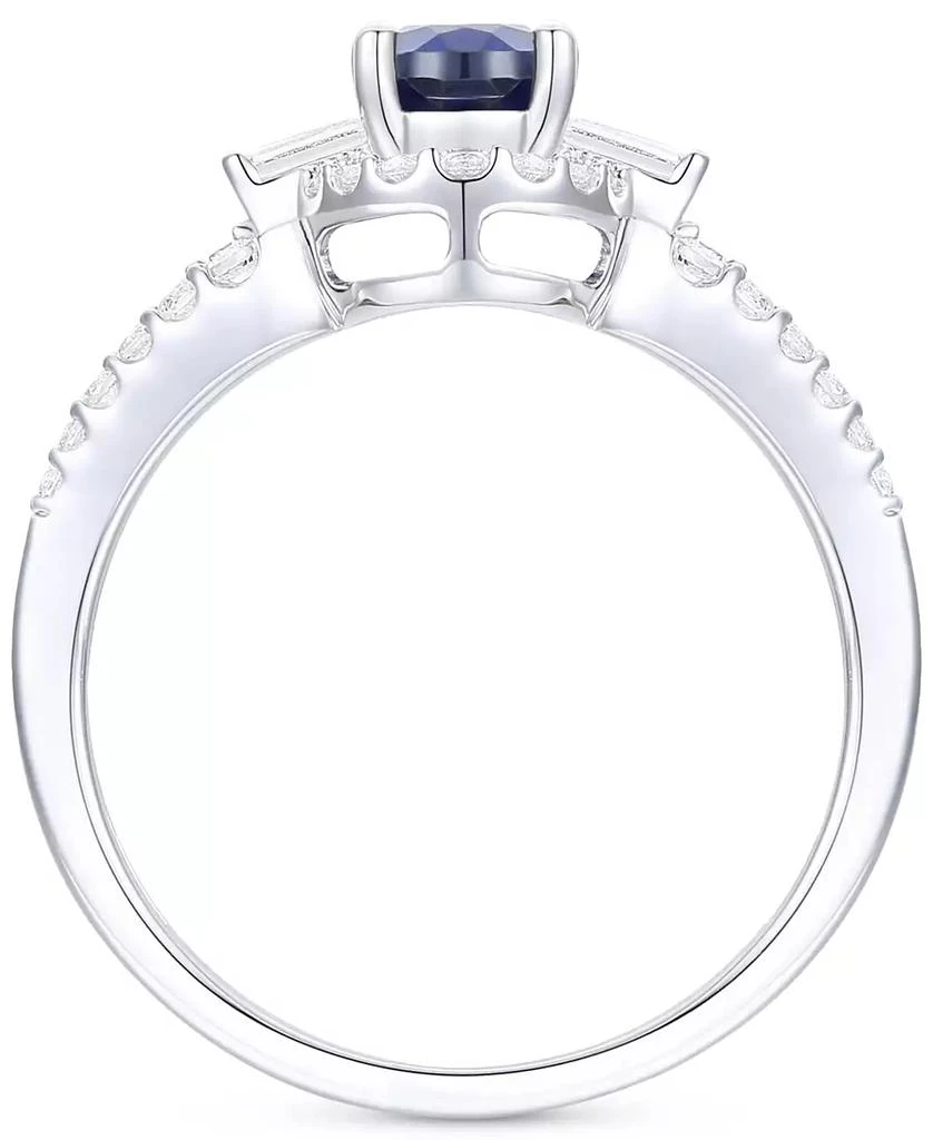 Macy's Lab-Grown Blue Sapphire (3/4 ct. t.w.) & Lab-Grown White Sapphire (1/20 ct. t.w.) in Sterling Silver 3