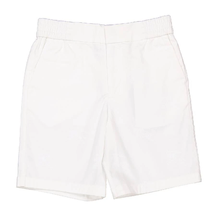 Burberry Kids White Romeo EKD Cotton Chino Shorts