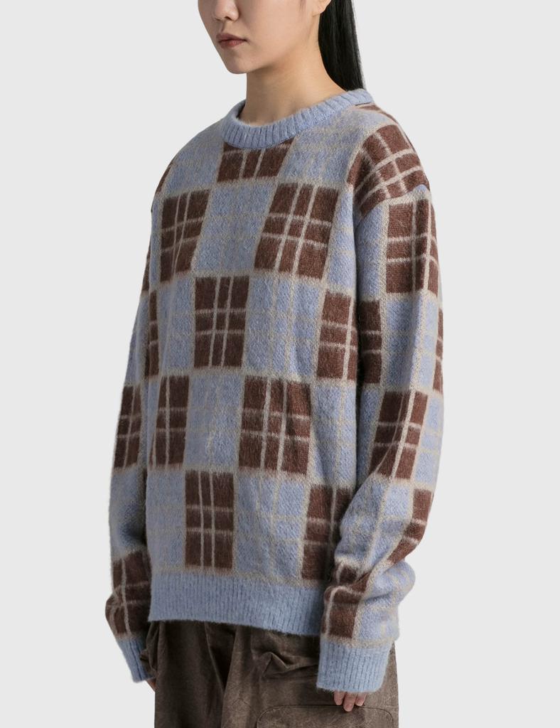 Awake NY CHECKERED MOHAIR SWEATER