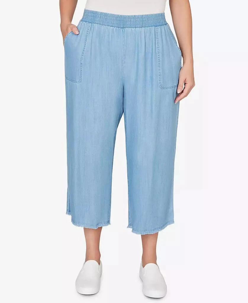 Alfred Dunner Plus Size Beachcomber Wide Leg Patch Pocket Ankle Pants