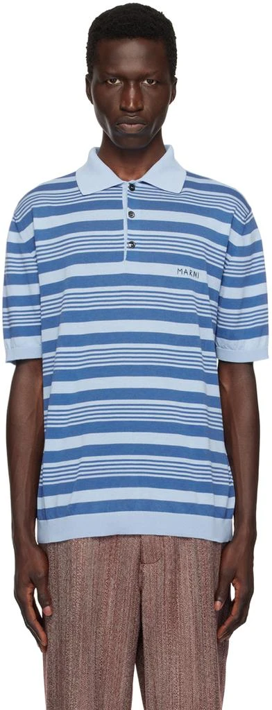 Marni Blue Striped Polo - Polo Shirts - Free Shipping - BeyondStyle