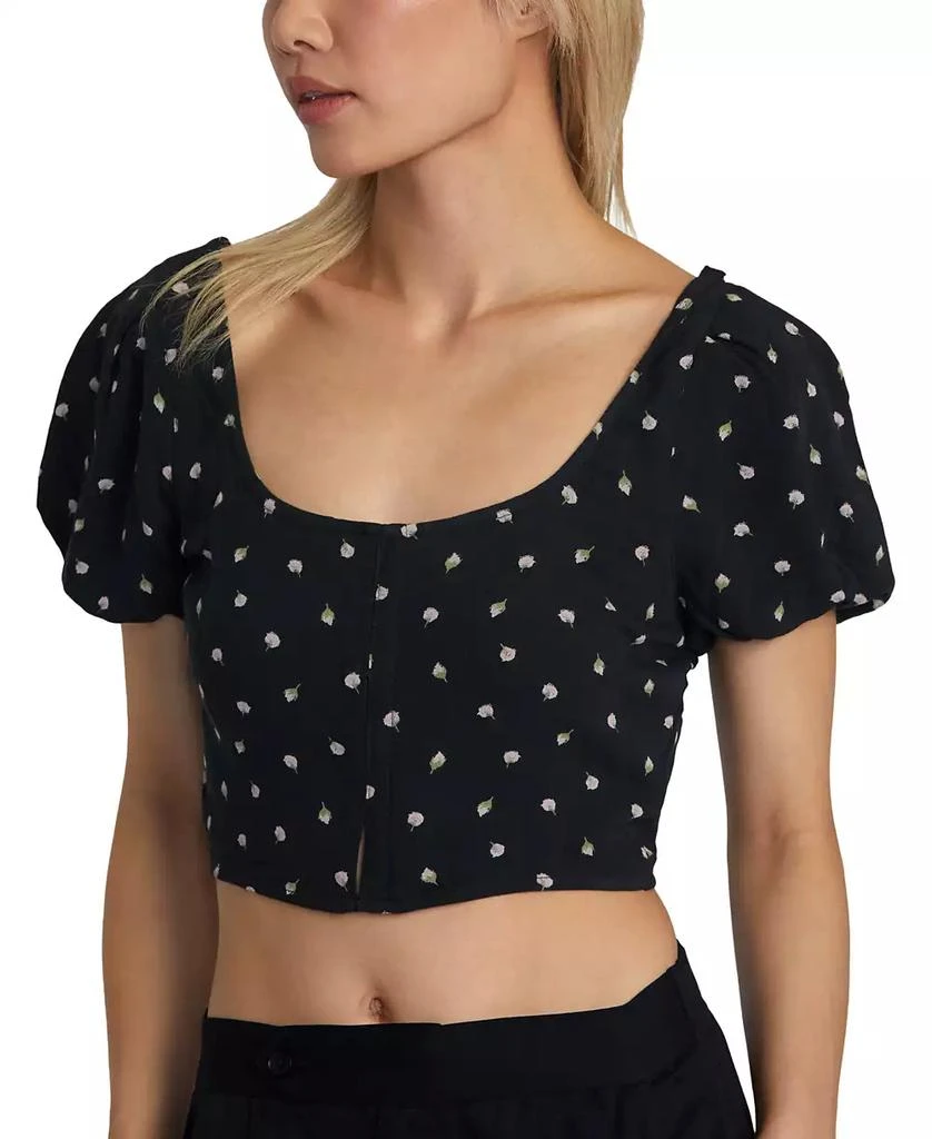 RVCA Juniors' Nova Cropped Puffed-Sleeve Top 4