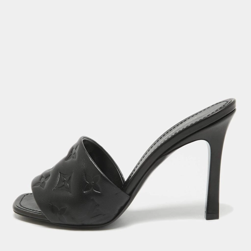 Louis Vuitton Louis Vuitton Black Leather Revival Slide Sandals Size 37 1