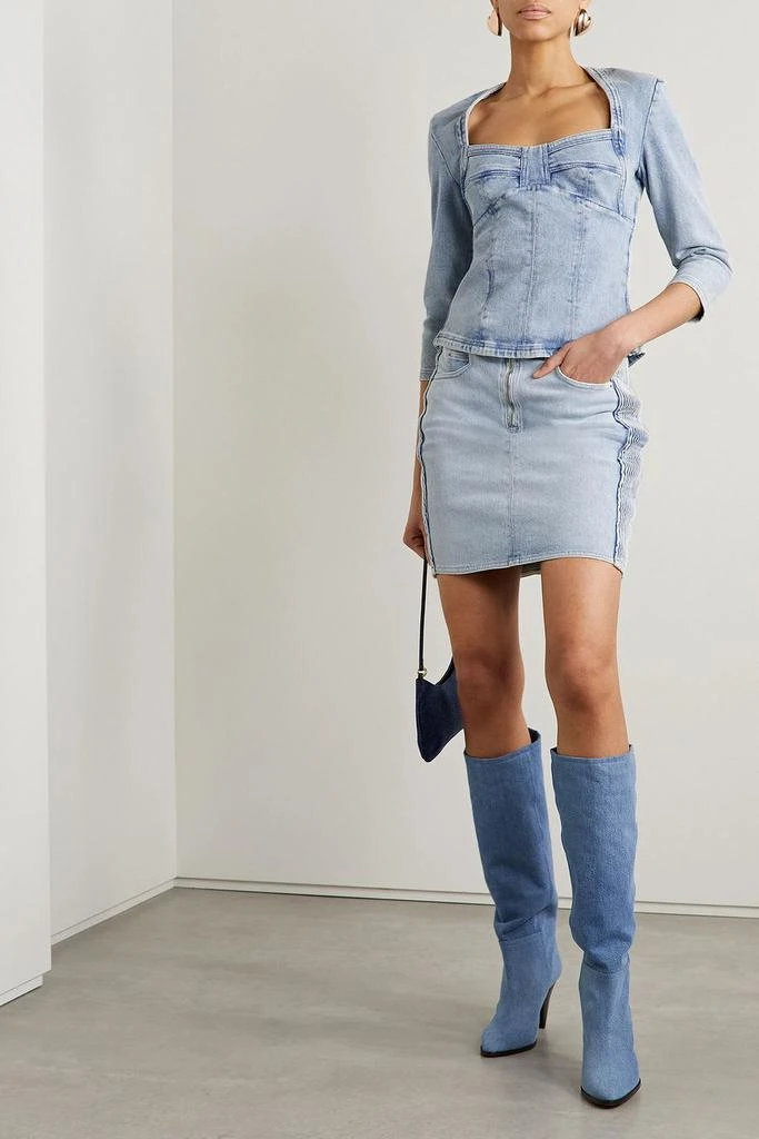 Isabel Marant Vabelia shirred denim mini skirt 2