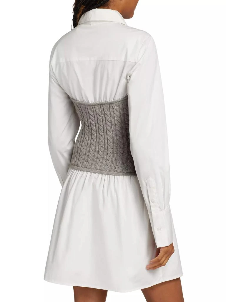 En Saison Waverly Cotton & Cable-Knit Shirtdress 5