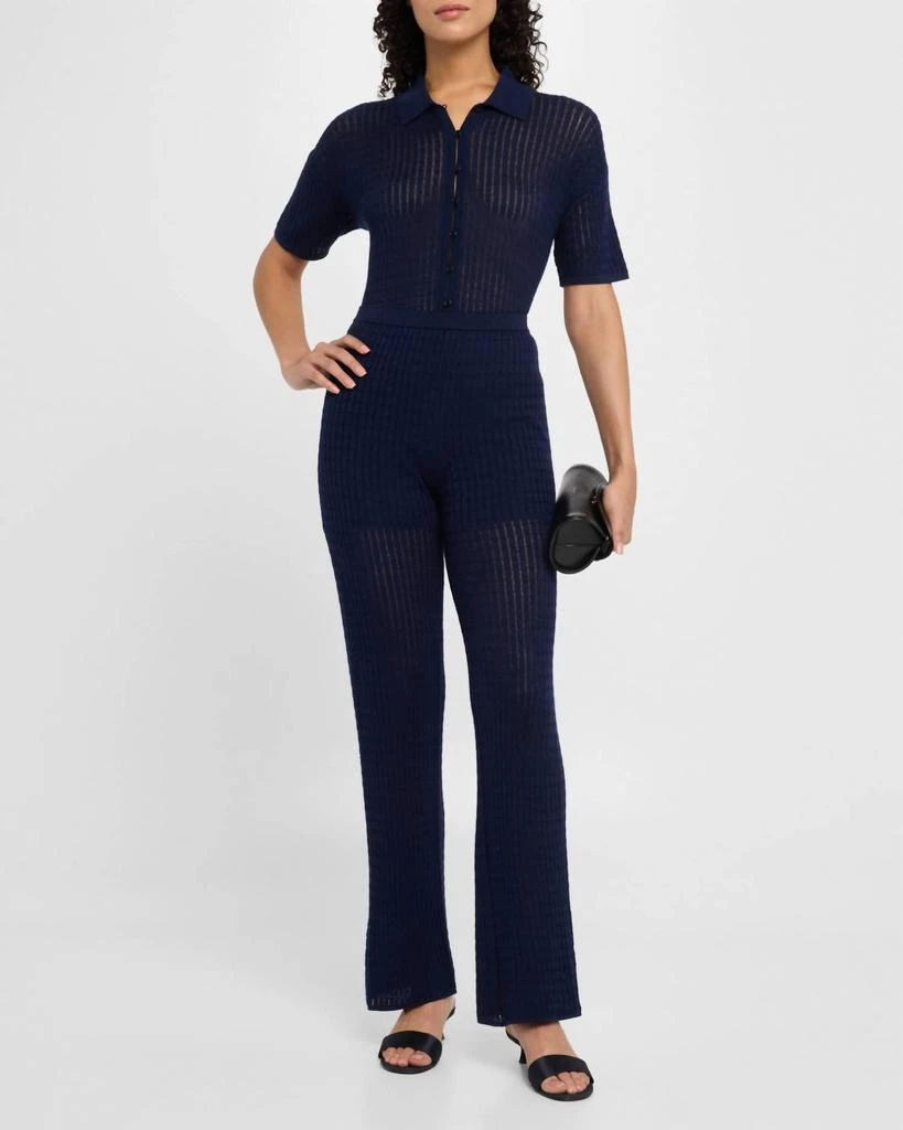 Naadam Naadam - Cable Pointelle Wide Leg Pants 3