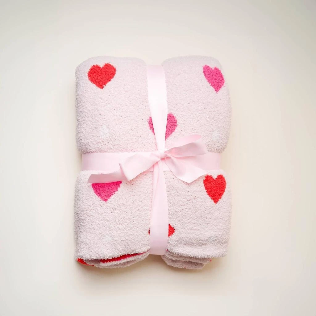 The Darling Effect Cozy Dreams Luxe Blanket In Lil' Hearts 1