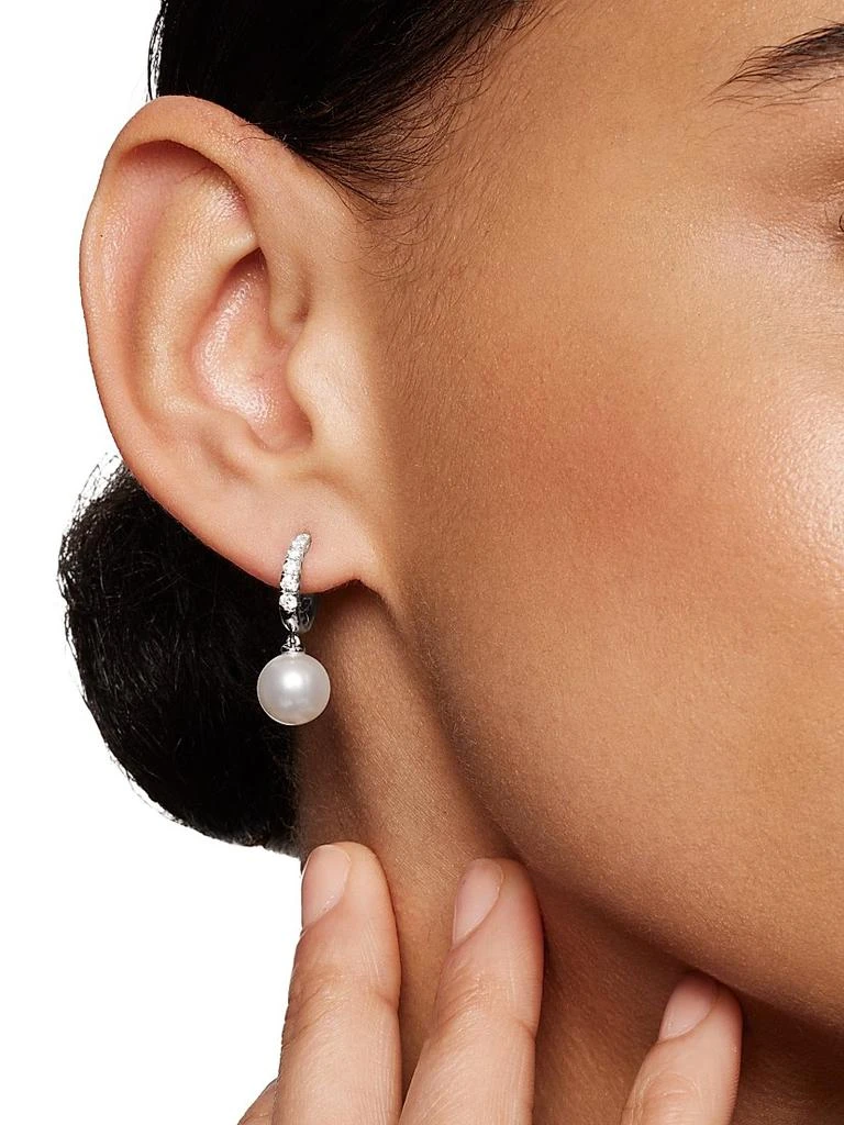 David Yurman Pearl and Pavé Drop Earrings in Sterling Silver with Pearls and Diamonds, 15.6mm 3