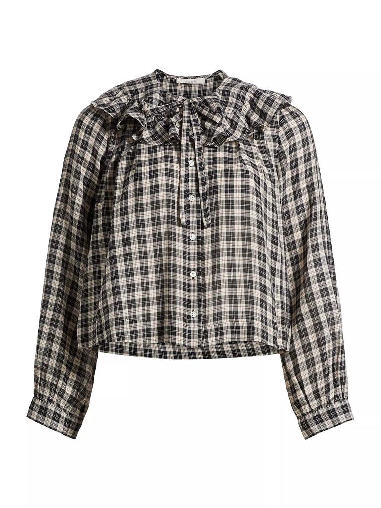 DÔEN Joelle Plaid Organic-Cotton Long-Sleeve Shirt