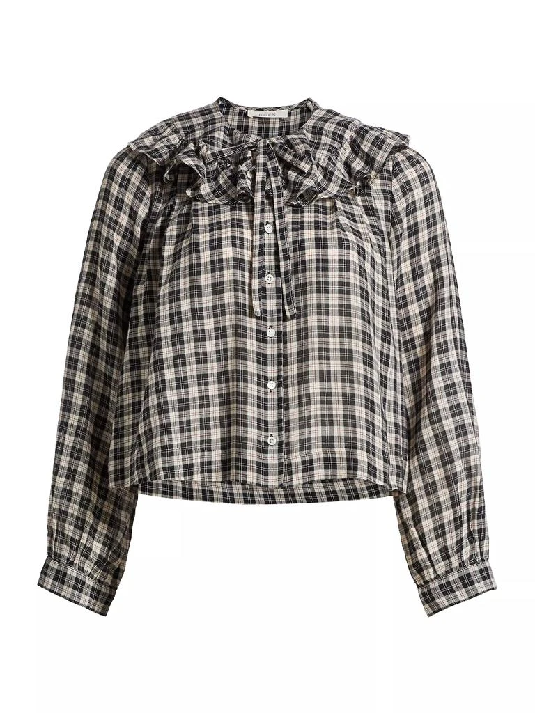 DÔEN Joelle Plaid Organic-Cotton Long-Sleeve Shirt 1