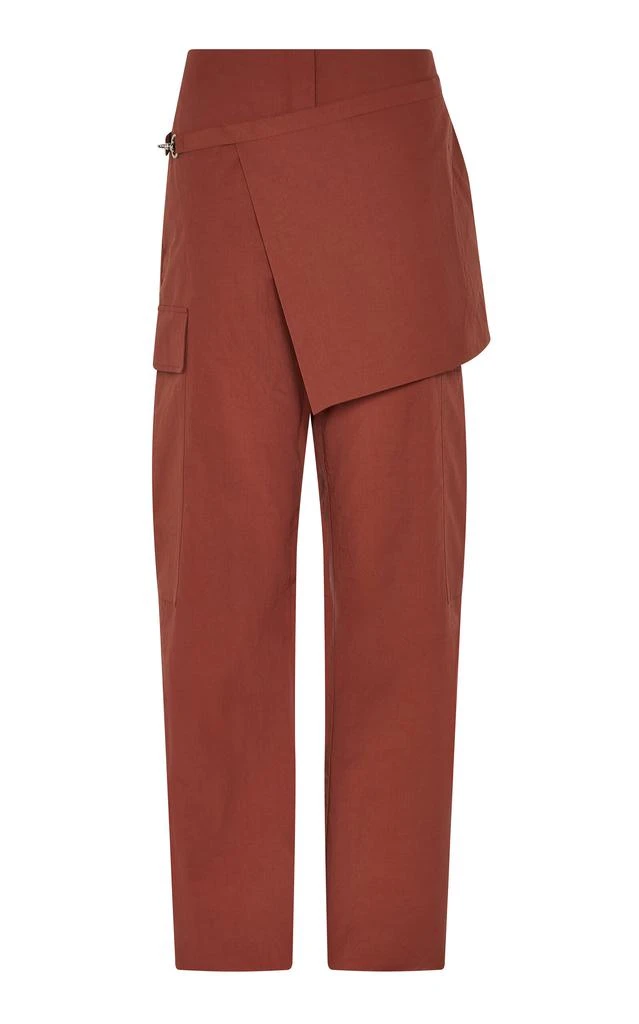 Paris Georgia Paris Georgia - Elliot Wrap-Front Crepe Cargo Pants - Red - XS - Moda Operandi 1