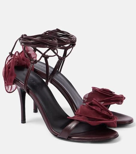 Magda Butrym 90 floral-appliqué leather sandals 1