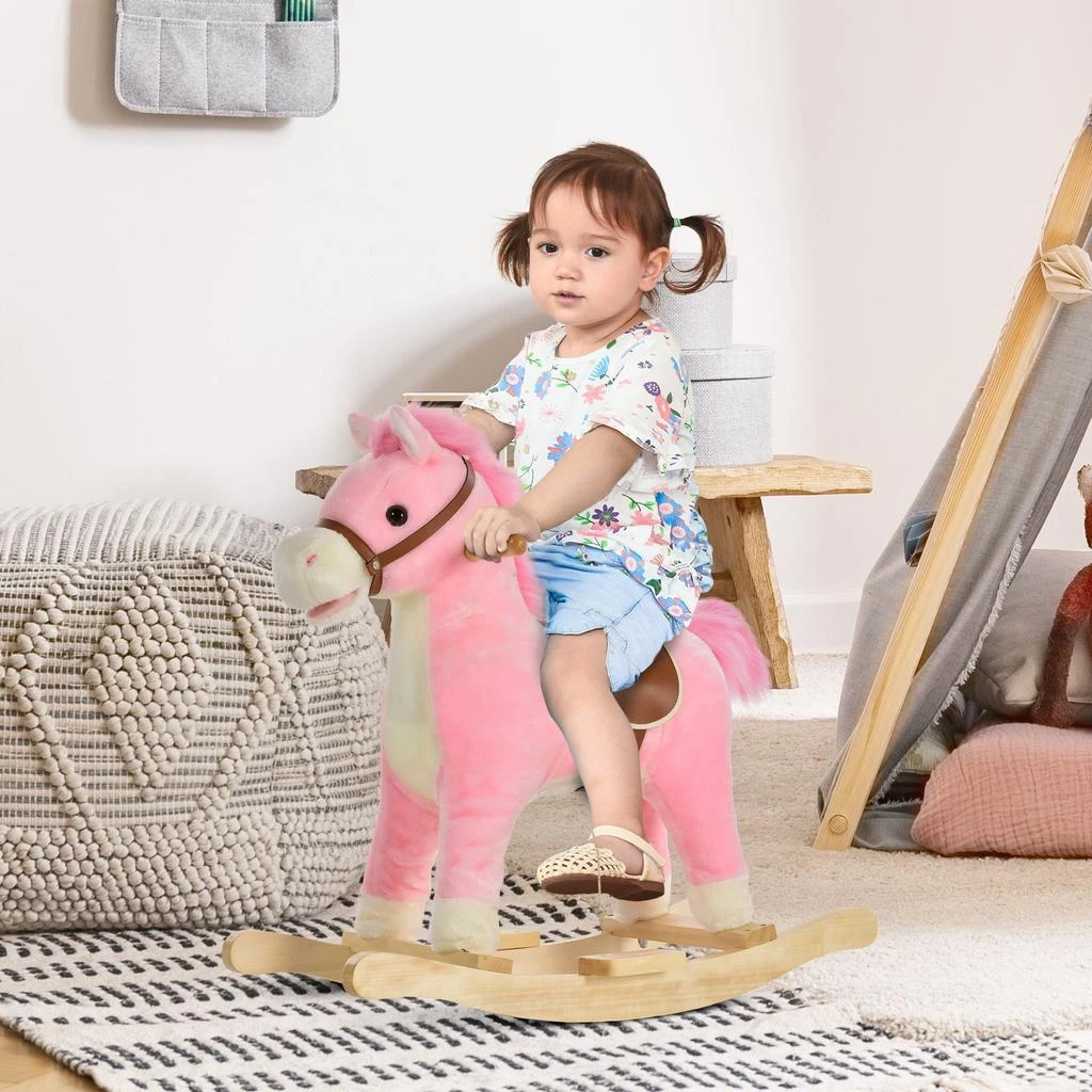 BreeBe Toddler Plush Rocking Horse with Wagging Tail 2