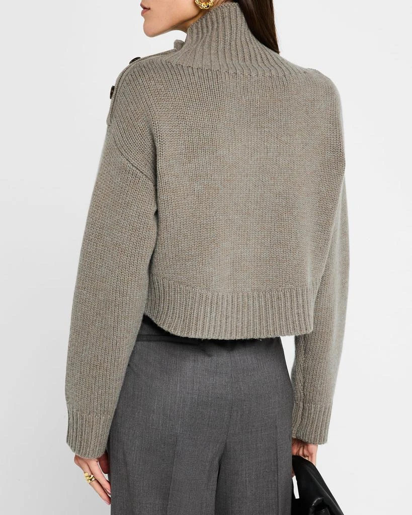 Yves Salomon Buttoned Wool-Cashmere Turtleneck Sweater 3