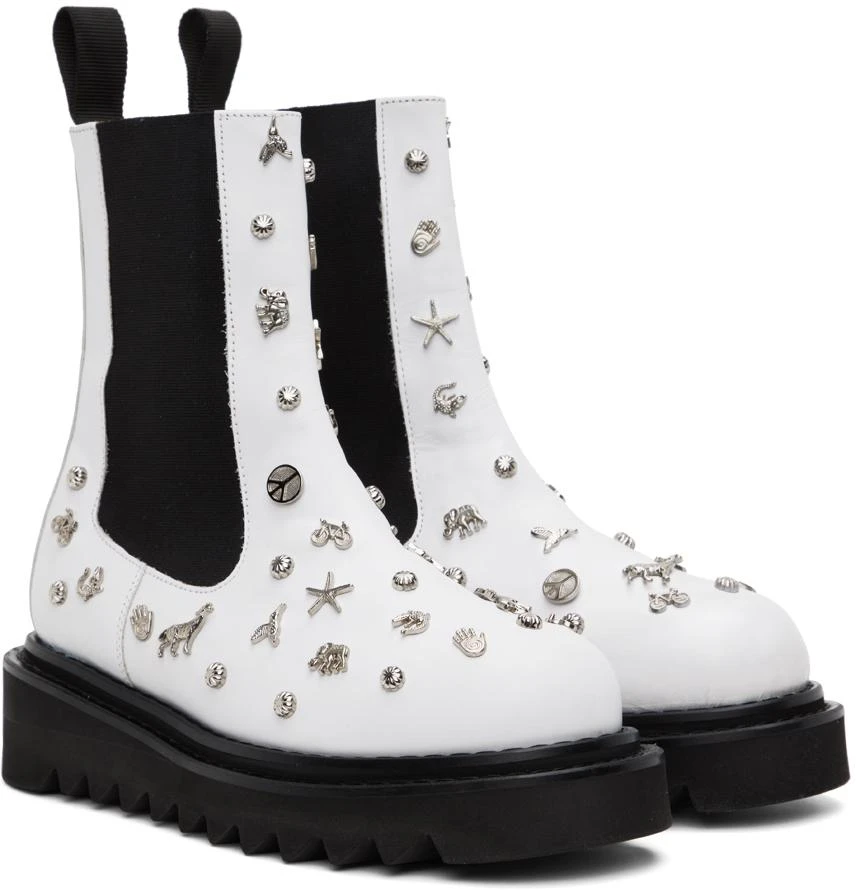 Toga Pulla White Embellished Boots 4