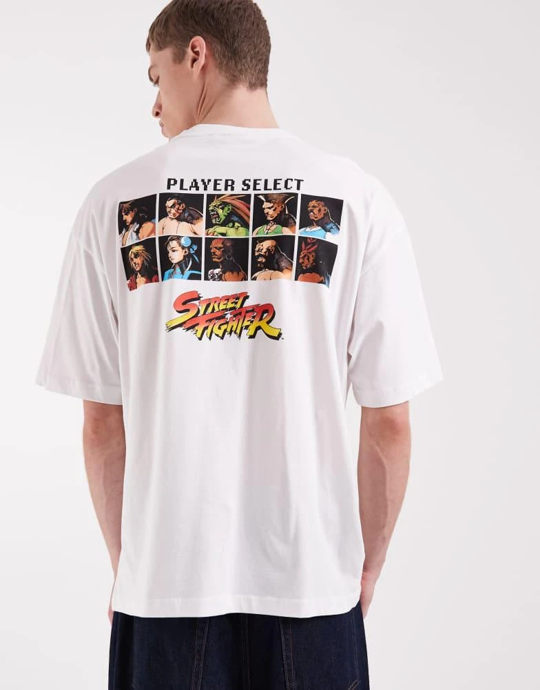 ASOS ASOS DESIGN oversized tee with Street Fighter print in White