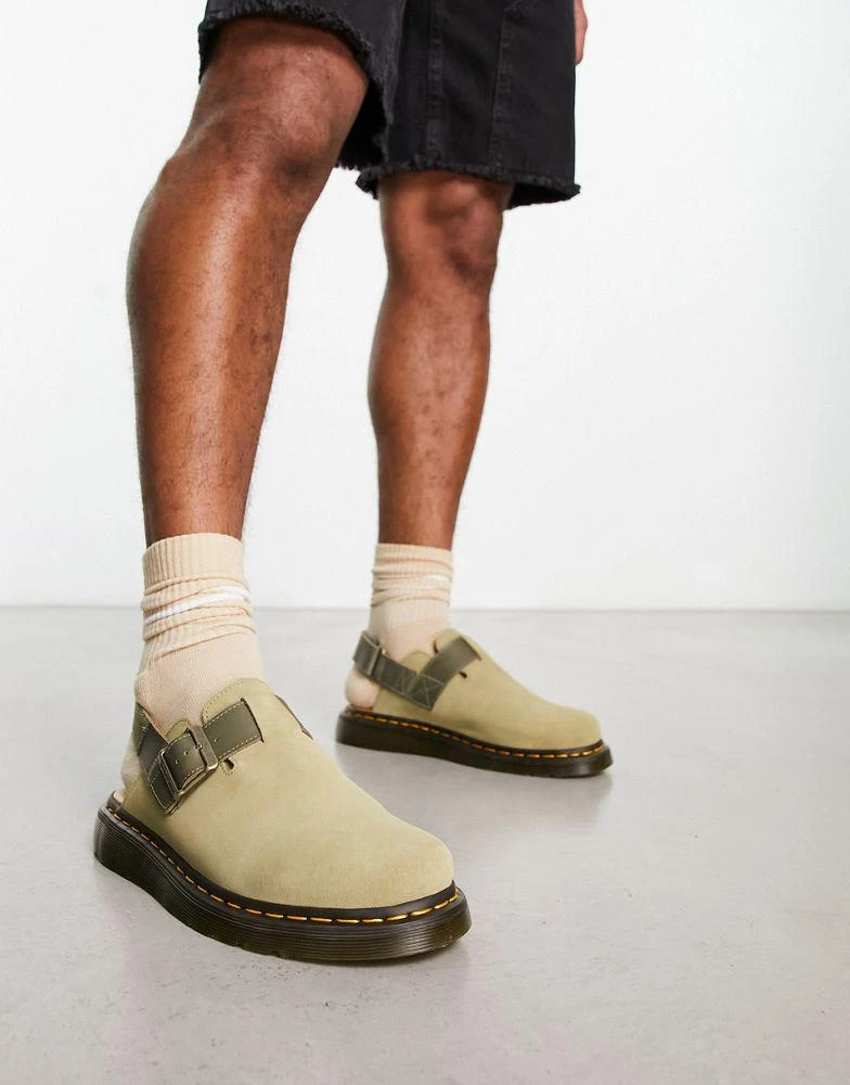 Dr. Martens Dr Martens Jorge II mules in pale olive suede 2