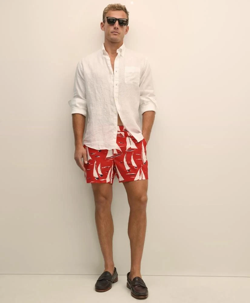 Brooks Brothers 5" Newport Sailing Swim Trunks 1