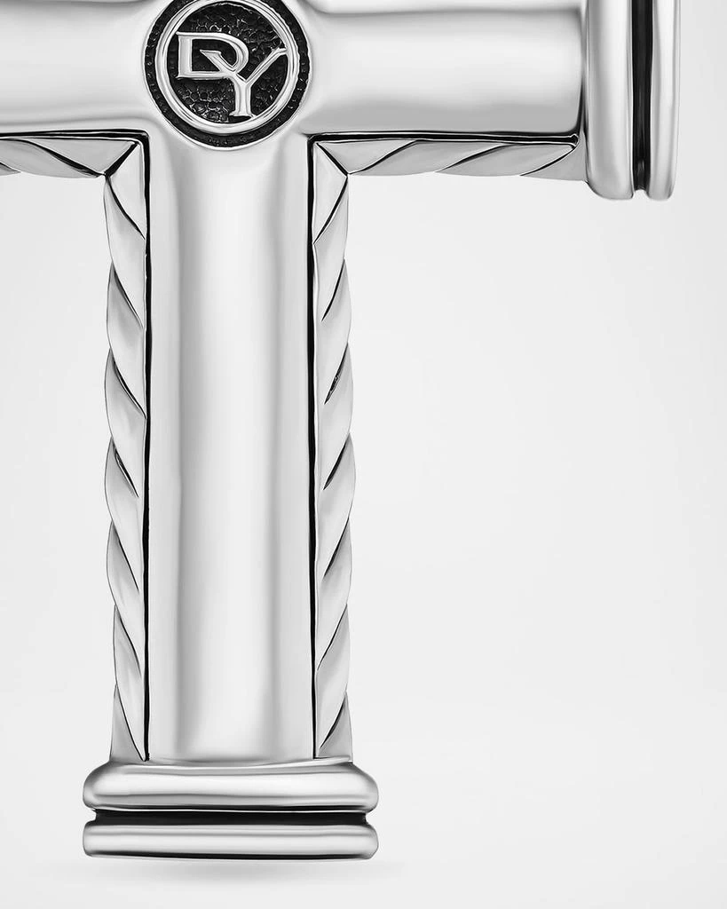 David Yurman Men
s Chevron Cross Enhancer with Diamonds in Silver, 30mm 5