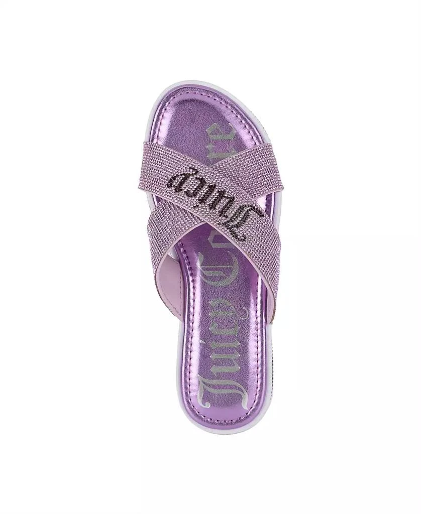 Juicy Couture Women's Yorri Slip On Sparkly Cross-Band Flat Sandals 4