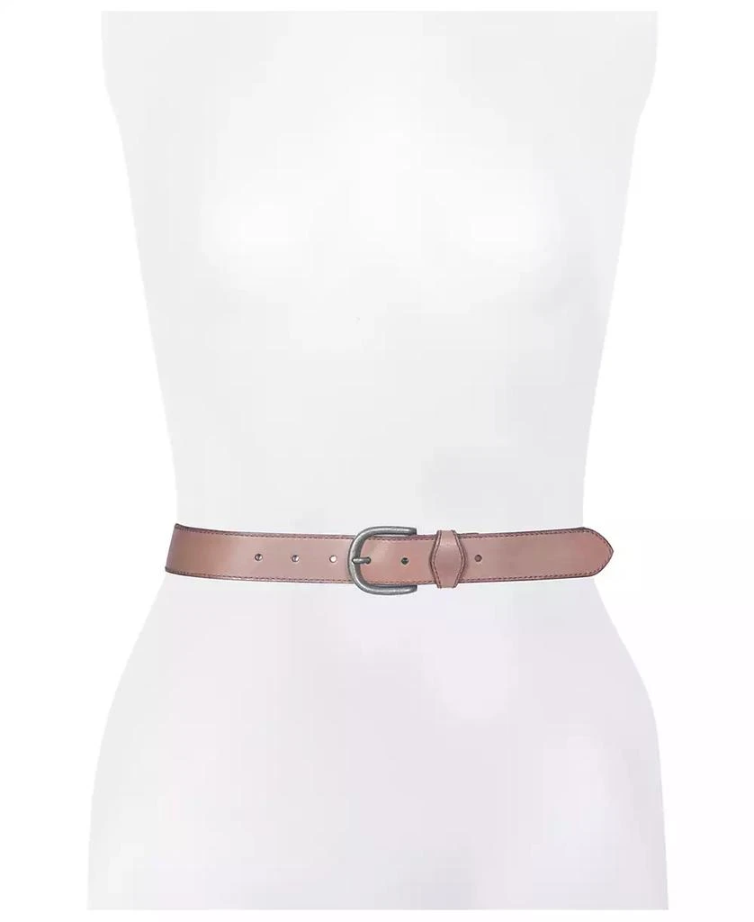 Frye Women's Stitched Edge Shaped Keeper Belt 4