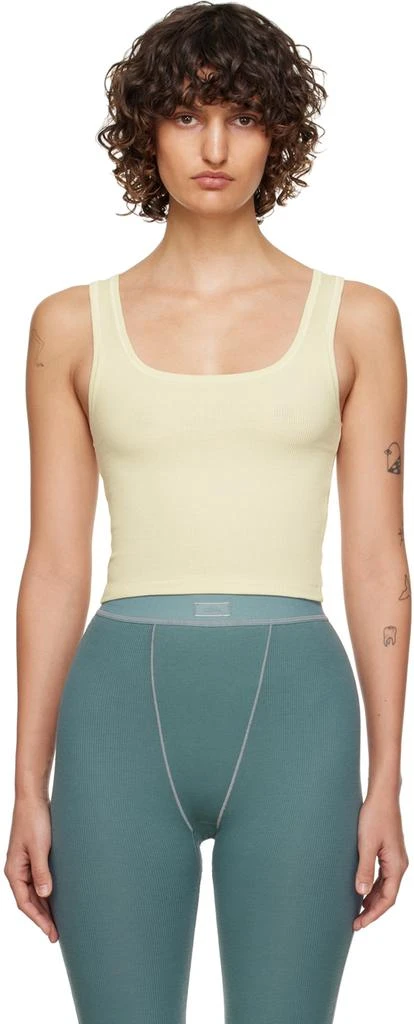 SKIMS Off-White Cotton Rib Tank Top 1