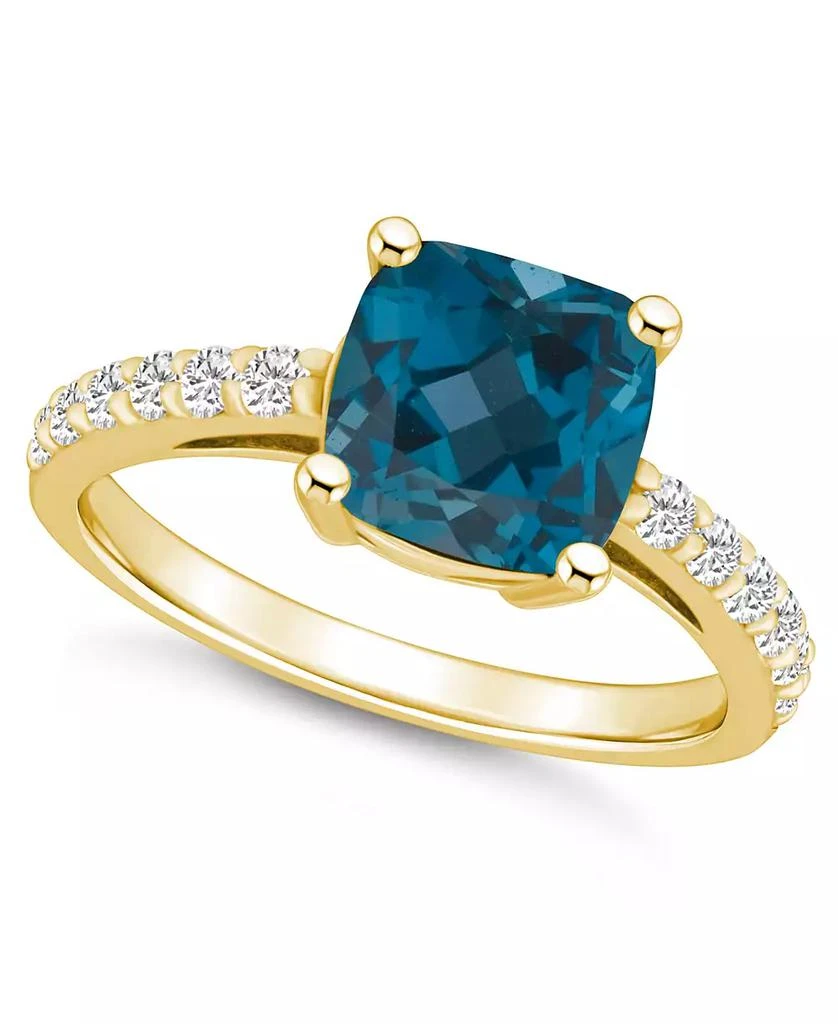 Macy
s London Blue Topaz (2-3/4 Ct. T.W.) and Diamond (1/3 Ct. T.W.) Ring in 14K Yellow Gold