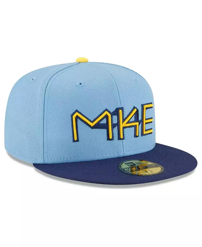 New Era Men's Powder Blue Milwaukee Brewers City Connect 59FIFTY Fitted Hat 4