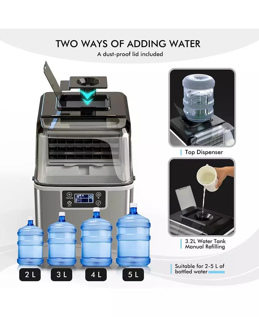 INOLAIT Countertop Electric Ice Maker with Ice Scoop and Basket 4