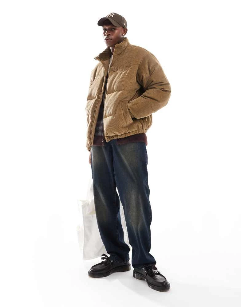 Levi's Levi's western super down cord puffer jacket in tan 2