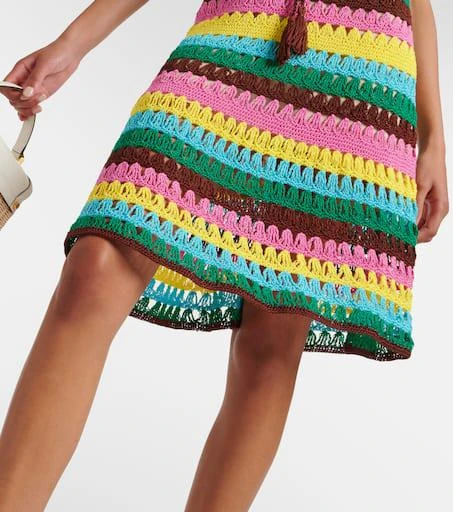 ANNA KOSTUROVA Striped crochet cotton minidress 5