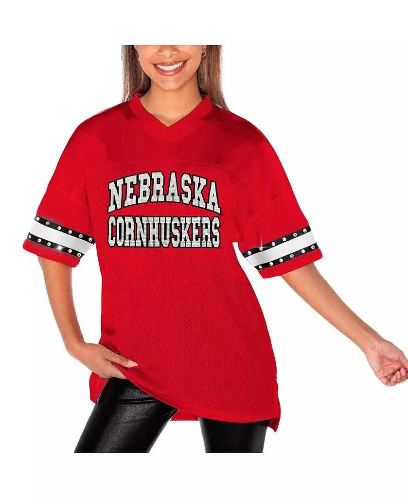 Gameday Couture Women's Red Nebraska Huskers Until Kickoff Rhinestone Fashion T-Shirt 4