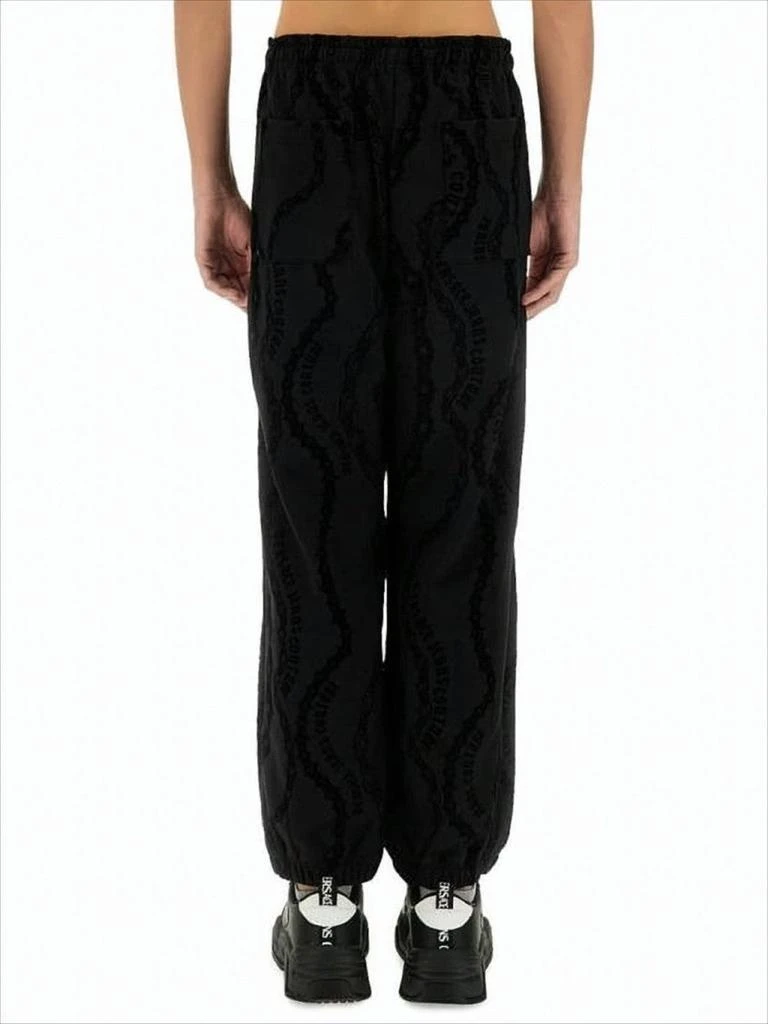 Versace Black Jogger Pants with Textured Pattern 3