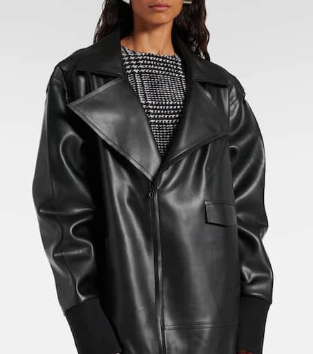 Norma Kamali Oversized faux leather jacket 4