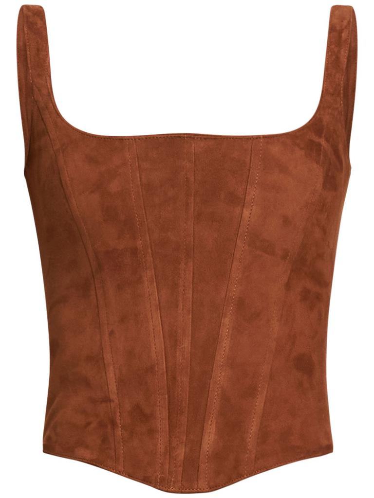 GIUSEPPE DI MORABITO Suede Bustier Tank Top