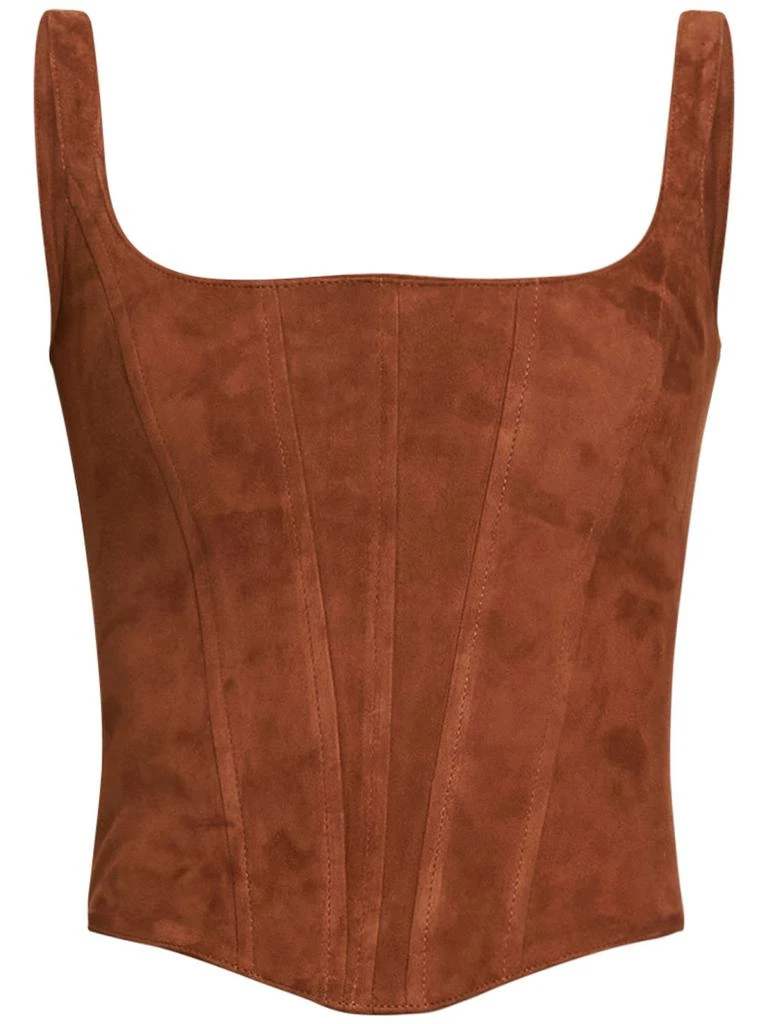 GIUSEPPE DI MORABITO Suede Bustier Tank Top 1