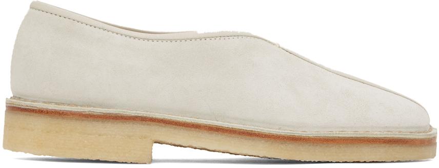 Lemaire Piped Sneakers ホワイト ローファー White Linoleum Piped Sneakers | LEMAIRE