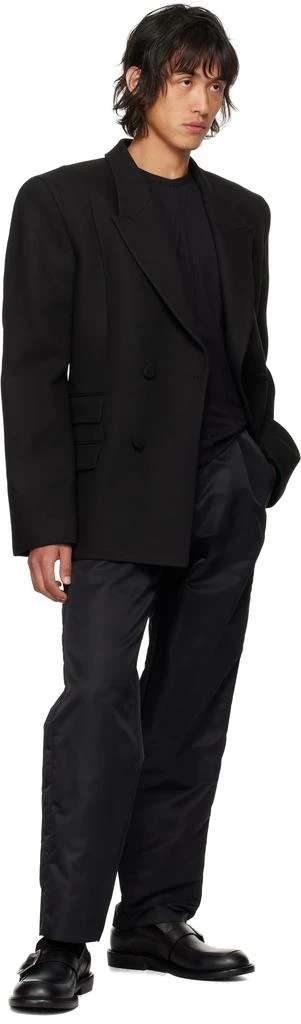 LGN Louis Gabriel Nouchi Black Five-Pocket Recycled Nylon Smoking Trousers 4