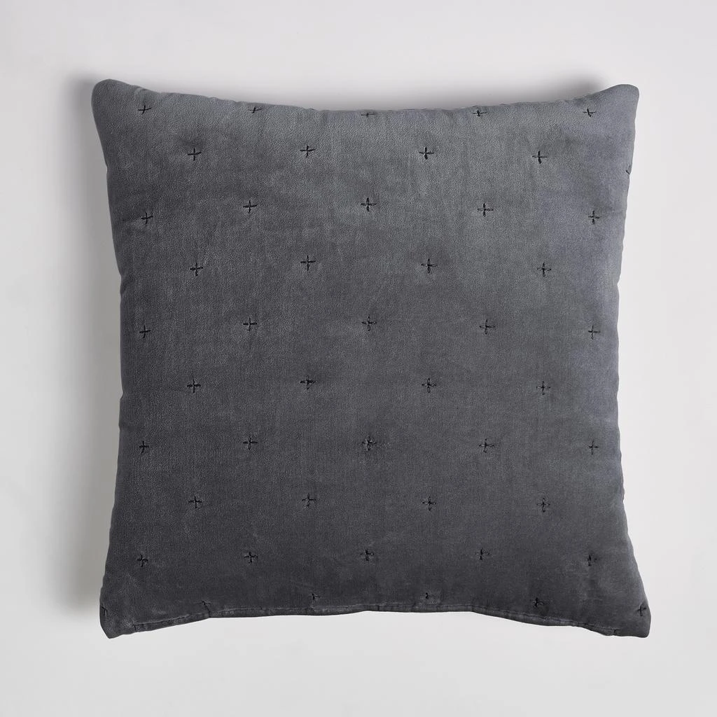 in homeware Cotton Velvet Cushion - Dark Grey - 50x50cm 1