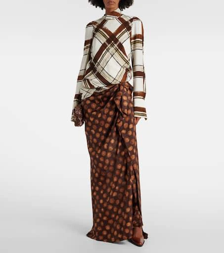 Dries Van Noten Polka-dot gathered silk maxi skirt 2