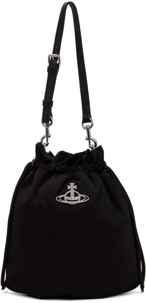 Vivienne Westwood Black Re-Nylon Drawstring Bag 1